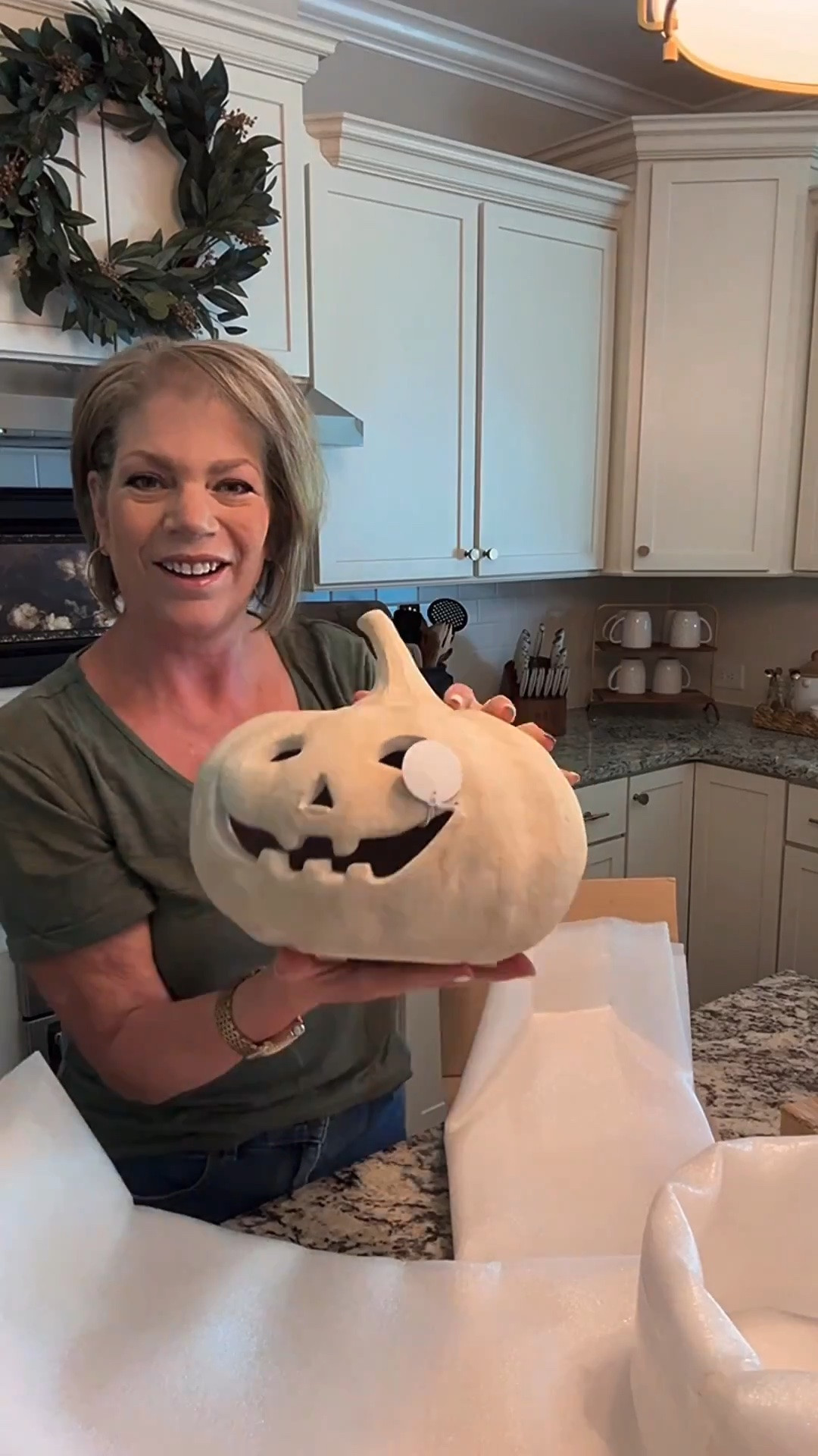 These Pottery Barn Jack-O-Lanterns will always have my heart. There’s many dupes out there but the quality and craftsmanship of these is superb. They are adorable😍

Terracotta pumpkins, terracotta jack-o-lanterns, console table, stools, floral throw blanket, black wood bowl, dried gourds, brass candelabra, stone rise, t-shirt, cream ruffled vase, burgundy stems, plum stems

#LTKSeasonal #LTKstorytime #LTKHome