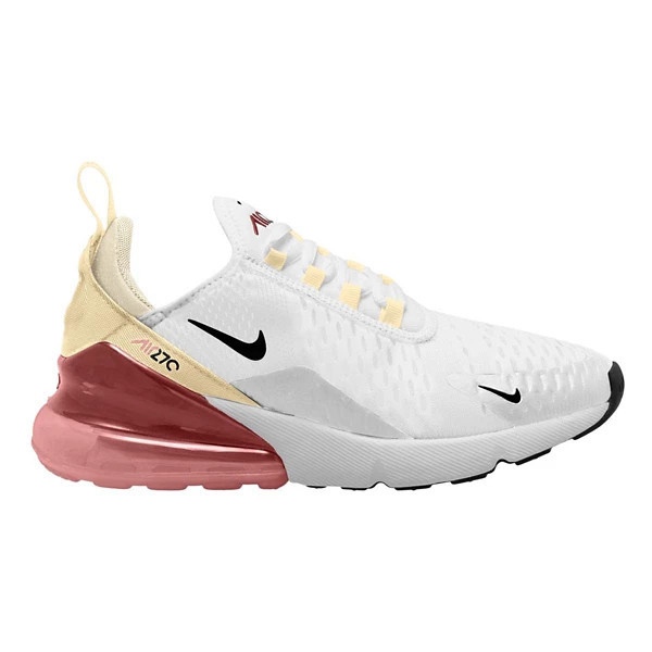 Women's Nike Air Max 270 Shoes 6.5 Regular White/Black-Pale Ivory-Muslin | Scheels