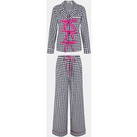 Accessorize Bow Gingham Long Pyjamas Set Navy - Accessorize - Size: SMALL | JD Williams (UK)