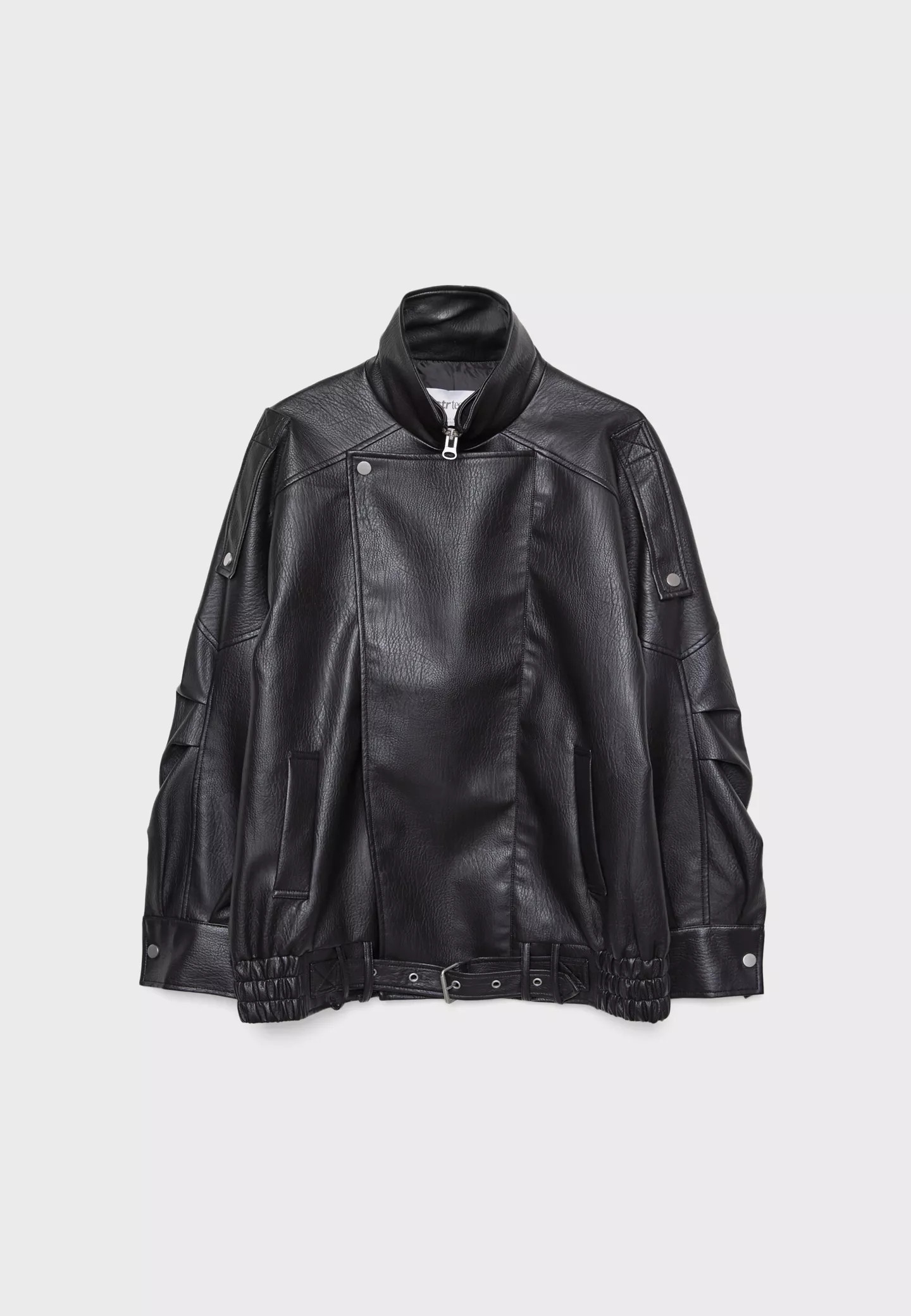 Oversize leather effect jacket with collar | Stradivarius (UK)
