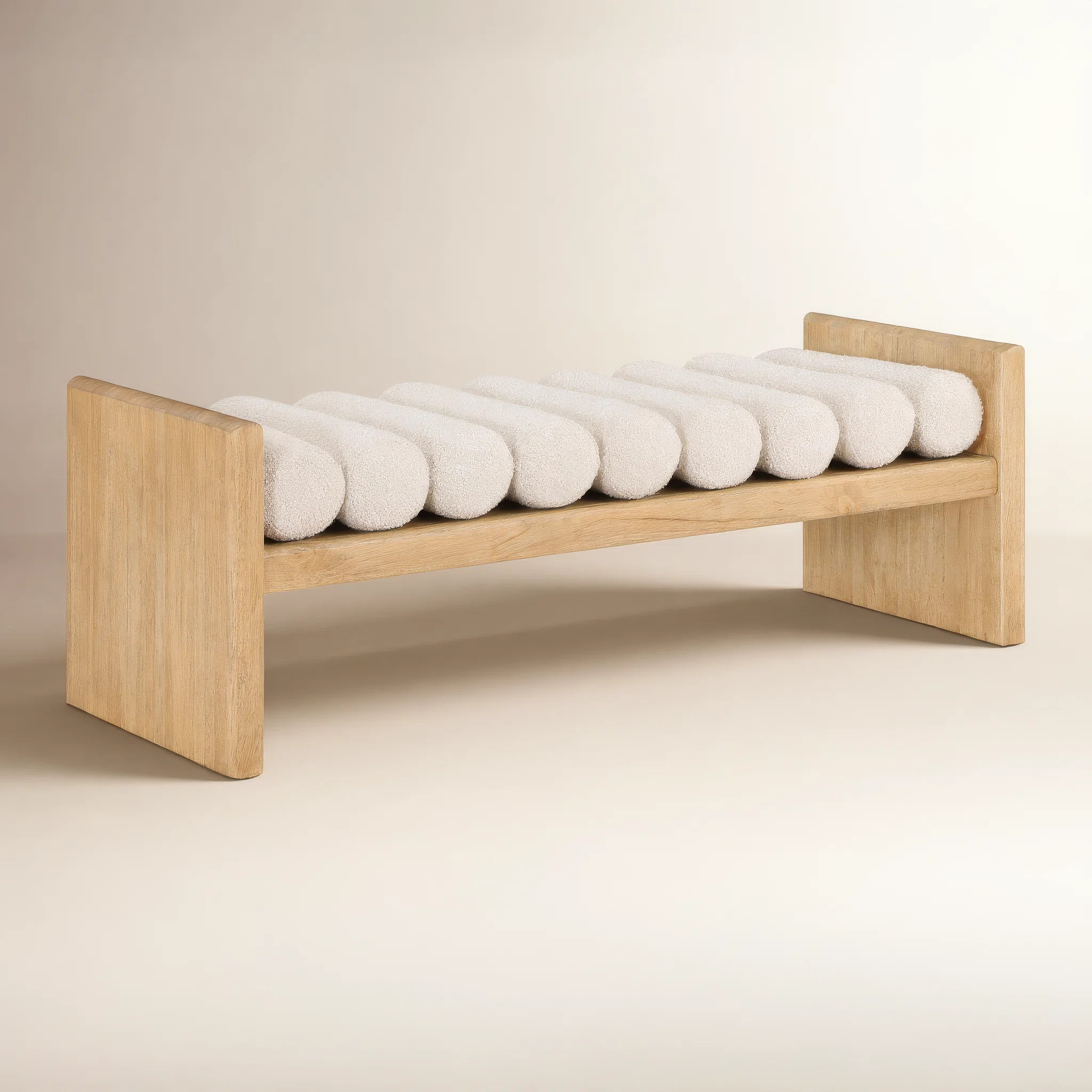 Reeves Boucle Wood Bench | Wayfair North America