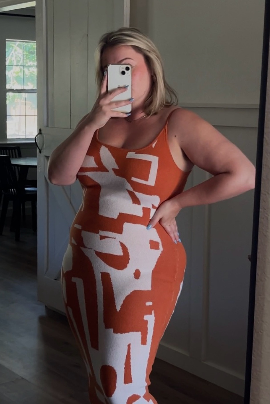 Multi occasion bodycon dress that is sure to turn heads! Love the pattern & color 🧡 material is thick with adjustable straps. I’m wearing a large.

#LTKstyletip #LTKmidsize #LTKSeasonal