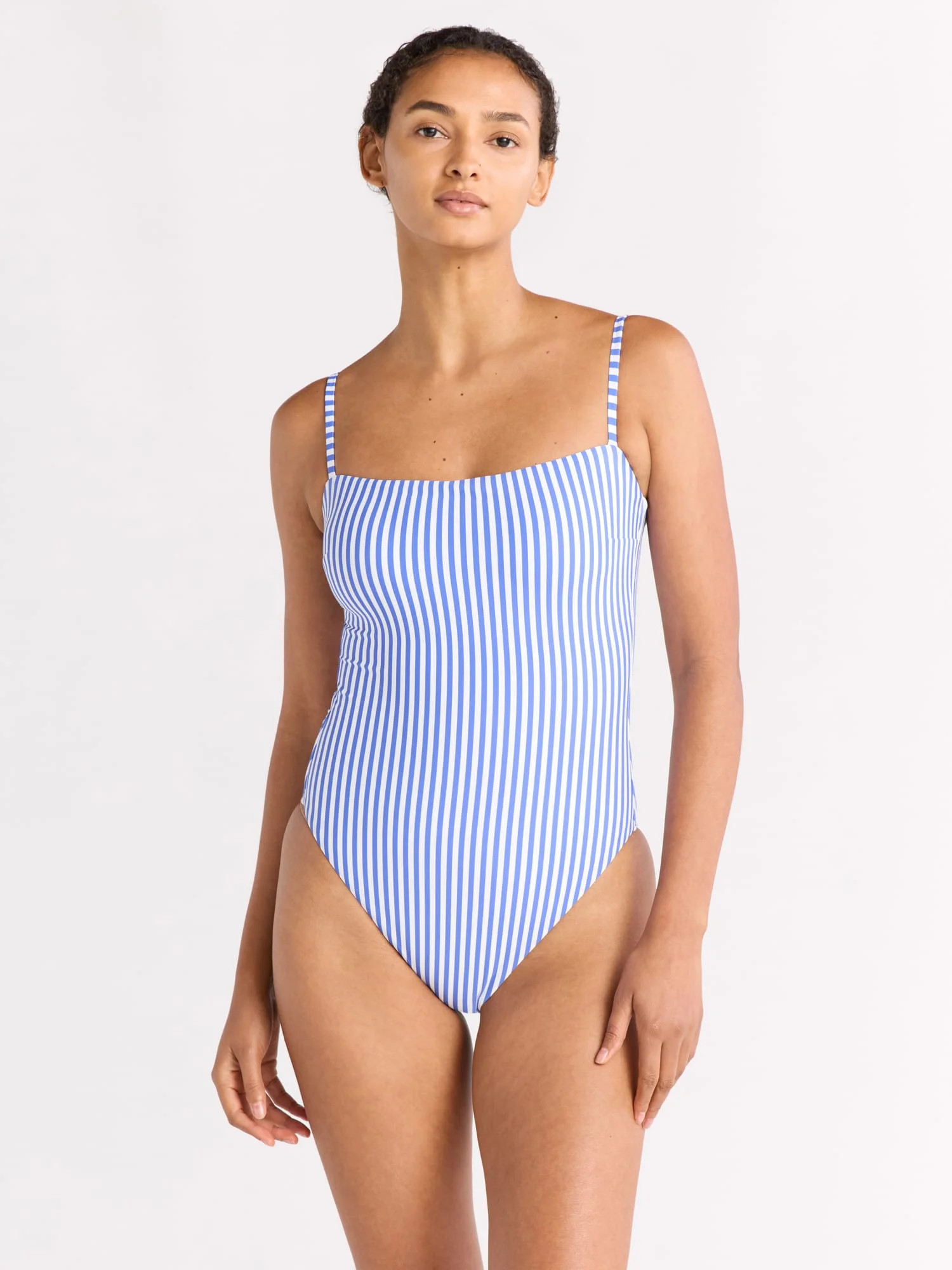 Free Assembly Women's and Women's Plus Square Neck One Piece Swimsuit, Sizes XS-1X | Walmart (US)