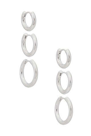 SHASHI Triples Hoop Set in Silver from Revolve.com | Revolve Clothing (Global)
