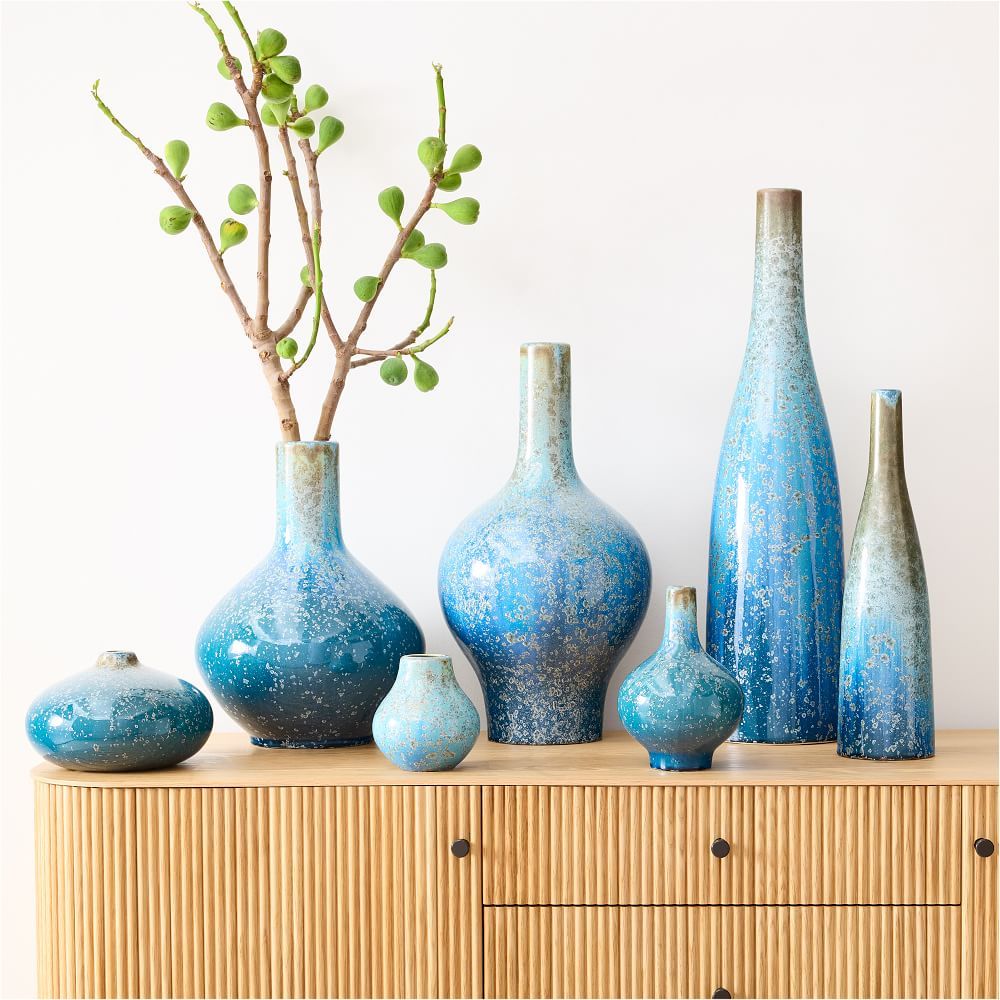 Reactive Glaze Ocean Ceramic Vases | West Elm (US)