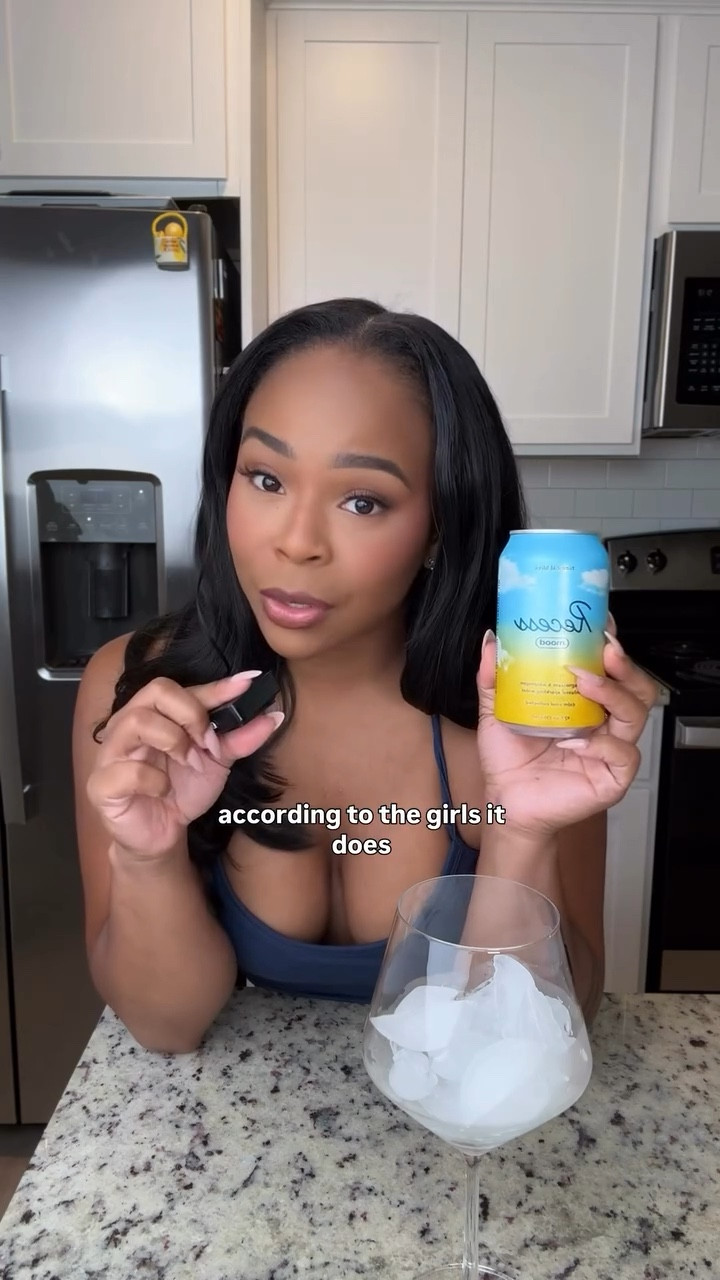 Welcome to my kitchen. Tonight’s drink of choice is @takearecess !! Trying this flavor for the first time. 
Alcohol substitute that tastes good
Magnesium and adaptogens for calm and balance
Low in calories

Perfect for nights you want the vibe without the hangover. Cheers to better for you sips.

Non alcoholic drink review. Sober curious lifestyle. Healthy alternatives to alcohol. Low calorie drinks that actually taste good.