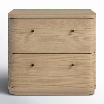 Lucie Two Drawer Nightstand In Buff Cream | Wayfair North America