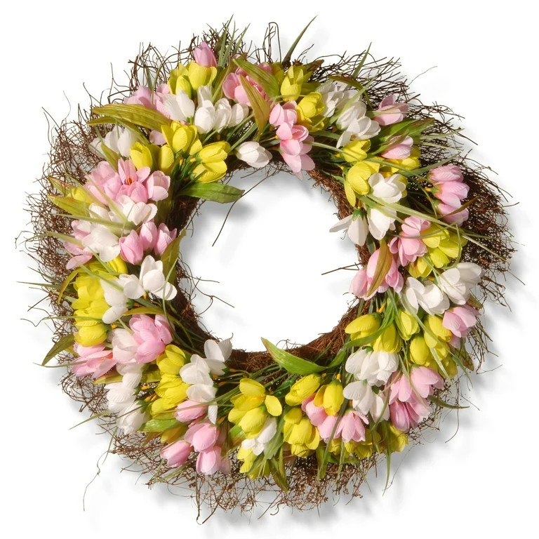 National Tree Artificial 21" Tulip Wreath - Walmart.com | Walmart (US)
