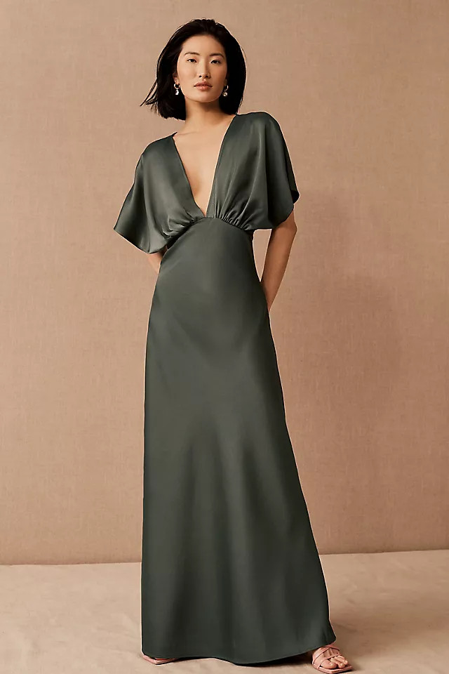Leila Satin Charmeuse Maxi Dress | Anthropologie (US)