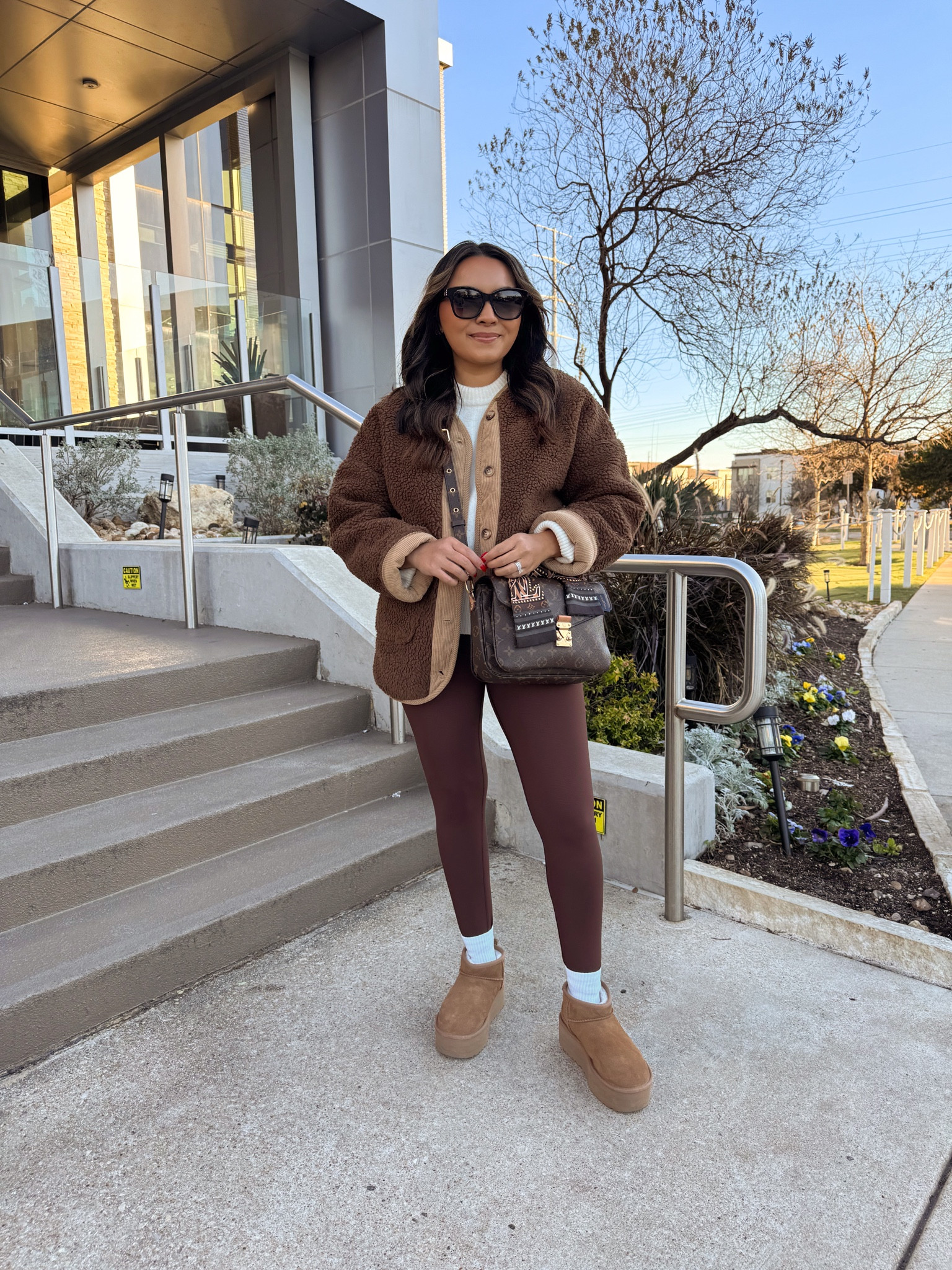 Brown jacket size xs TTS 
White ivory Sweater size xxs TTS
Leggings size medium - sized up a size 
Platform UGGS size 5 TTS



Cozy casual outfit 🤎🧸

I’m 5’0, pear shape, and everything I share is unaltered! On my LTK page I’ve written out all sizing details for each outfit - link in my bio!

#cozyoutfit #amazonfashionfinds #petite #petitestyle #leggingsoutfit #teddyjacket #winteroutfitideas #amazonjacket 

Comment SHOP below to receive a DM with the link to shop this post on my LTK ⬇ https://liketk.it/52Dml #ltktravel #ltkfindsunder50 #ltkstyletip

#LTKSaleAlert #LTKTravel #LTKStyleTip