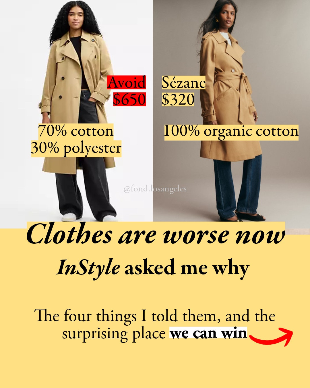 The mall picks that surpass hyped brands, no contest: Gap's jeans give Khaite at <$100, J.Crew's updated classics, full-grain leather flats, camel hair at Quince, and long-wearing cashmere & merino from COS and Uniqlo, and Polo's classics. Plus the two comparison winners from the post: Sézane's 100% organic cotton trench at $320 and the COS version of the $1,890 sweater. Read the composition tag first; the Gap elastic-waist pants are the shortcut at the right price, not a tailored garment. LOOK 1: Polo Ralph Lauren denim shirt, Frame Cigarette jeans, HWW flats. LOOK 2: Banana Republic everyday linen shirt, Gap High Rise Stride Wide-Leg Jeans (similar to Khaite Dane). LOOK 3: Quince linen shirt, linen blazer, linen pants. LOOK 4: Quince trench coat, AMO jeans, Uniqlo tee

#LTKootd #LTKSeasonal