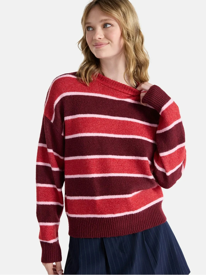 Netflix Stranger Things Striped Sweater from No Boundaries, Women’s and Women’s Plus | Walmart (US)