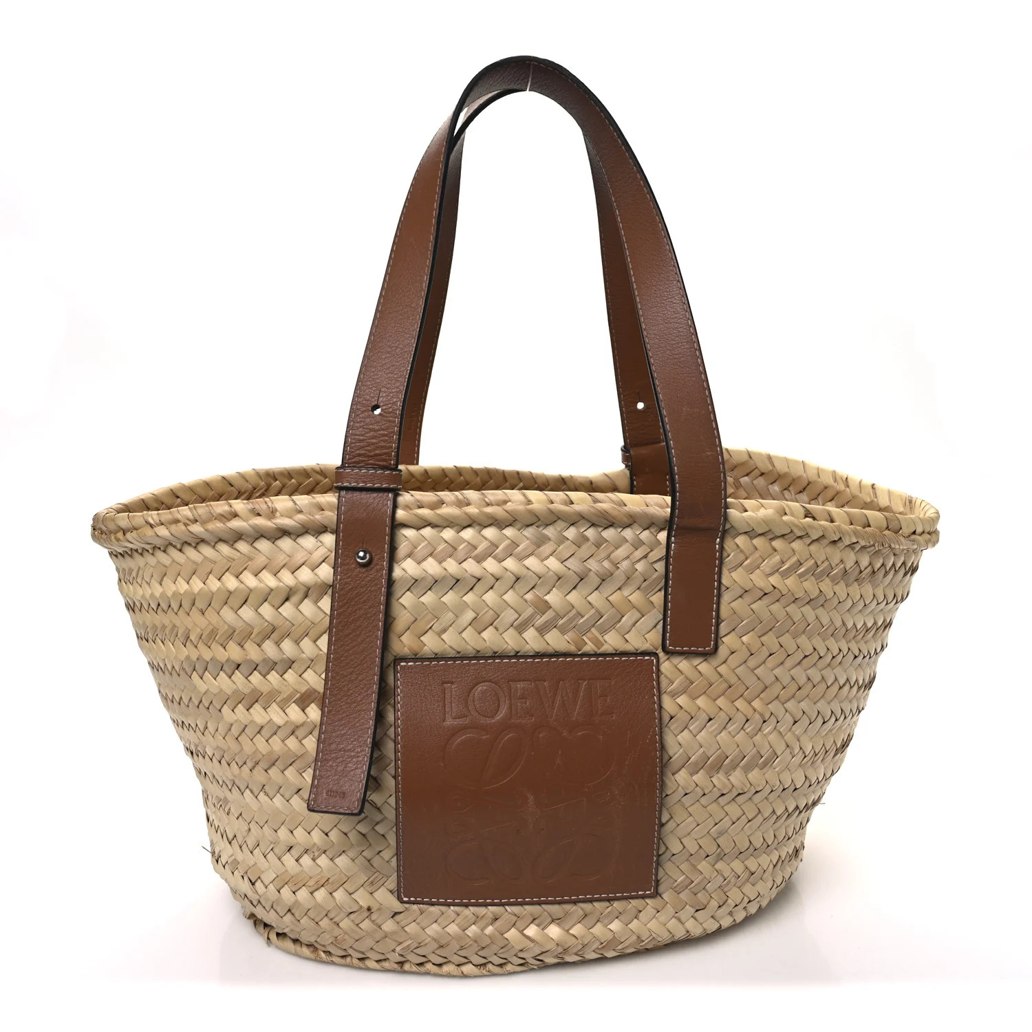 Raffia Basket Tote Bag Natural Tan | FASHIONPHILE (US)