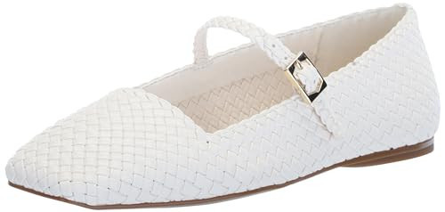 Vince Camuto Women's Vinley Woven Mary Jane Flat, Coconut Cream, 6 M | Amazon (US)