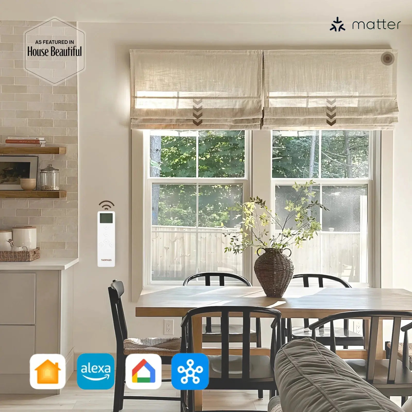 Motorized Roman Shade Cordless | TWOPAGES