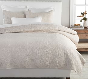 Belgian Flax Linen Handcrafted Quilt & Shams - Charcoal | Pottery Barn (US)