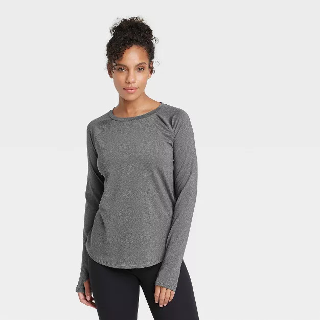 Women's Essential Crewneck Long Sleeve T-Shirt - All in Motion™ | Target