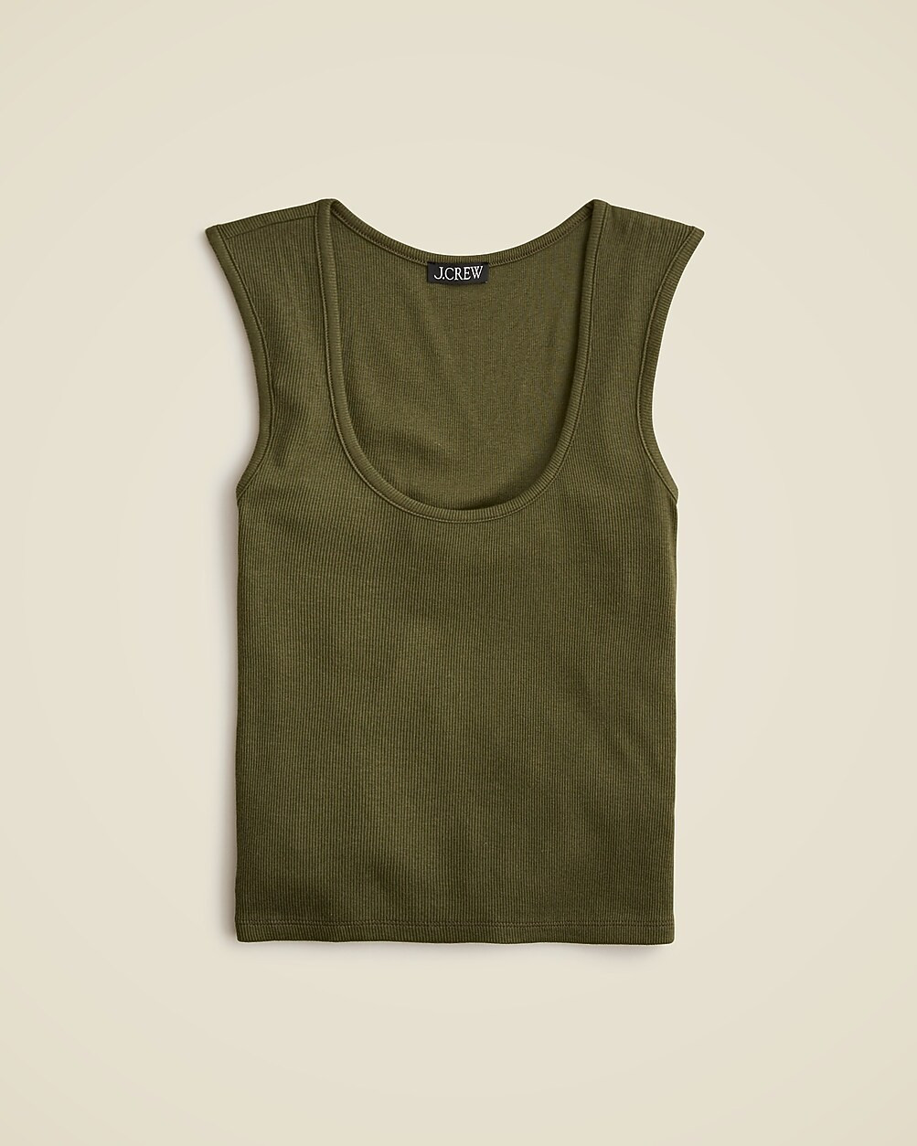 Cropped fine rib scoopneck tank top | J. Crew US