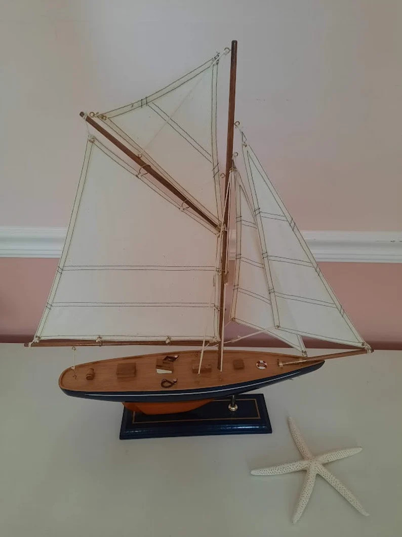 Vintage Model Sail Boats Nautical Decor-two Styles-each Sold Separately - Etsy | Etsy (US)