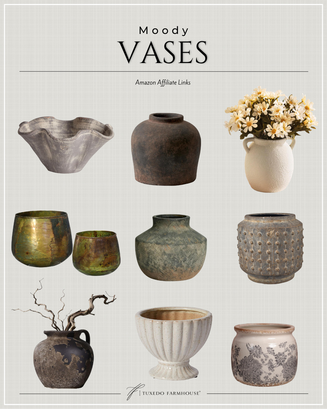 Rich in tone, grounded in character 🤍

These moody vases bring a sense of depth and quiet sophistication to your space—layering beautifully with both neutral palettes and more collected interiors. The mix of aged finishes, organic shapes, and subtle texture creates interest without feeling overstated. 

 #LTKSeasonal #LTKHome #LTKSaleAlert