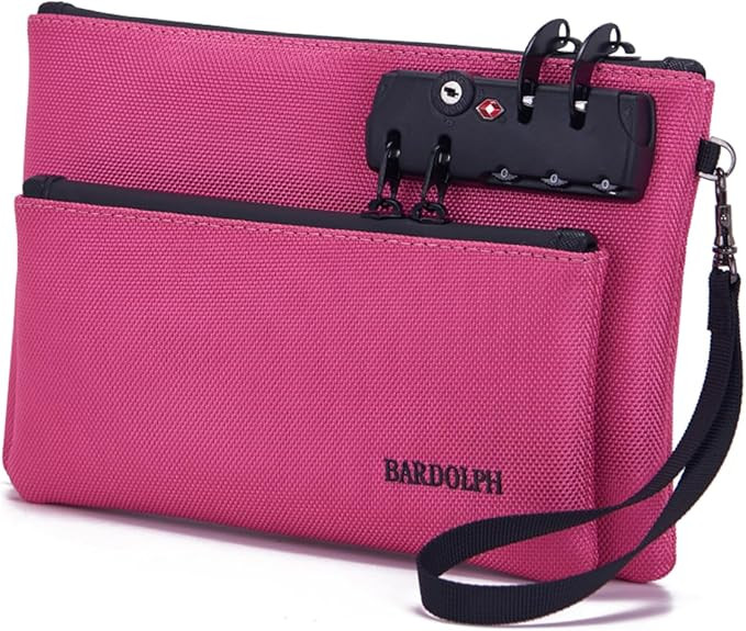 Money Bag with Lock, Double layer Men & Women's Locking Accessories Pouch, Bank Bag, Passports, N... | Amazon (US)