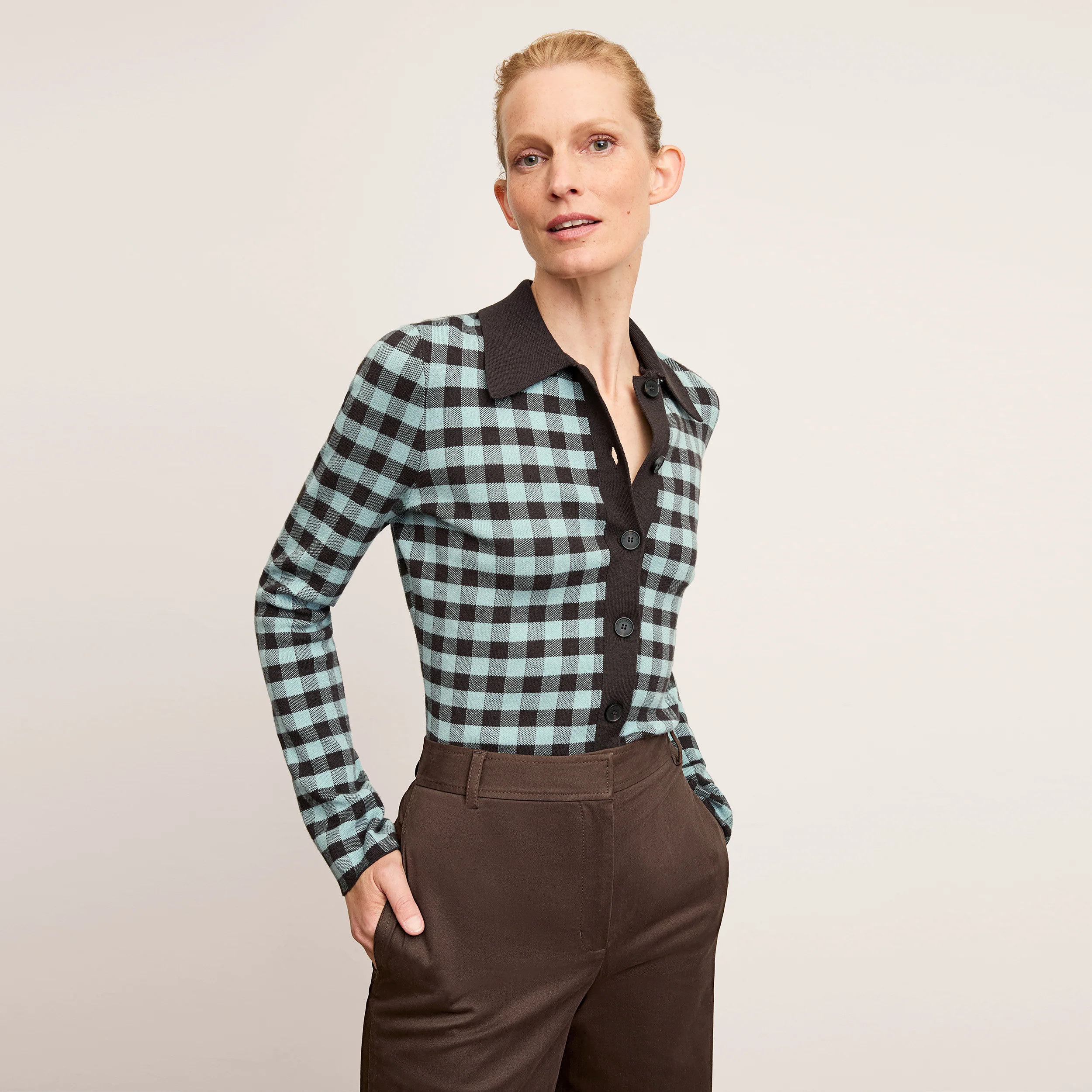 Lacie Top - Eco 365Knit :: Picnic Check | MM LaFleur