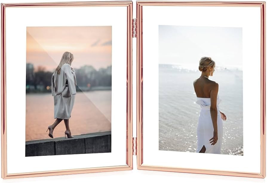 SAEGYPET 5x7 Folding Metal photo frame, 7 Inches Double Floating Metal Picture Frame for Graduati... | Amazon (CA)