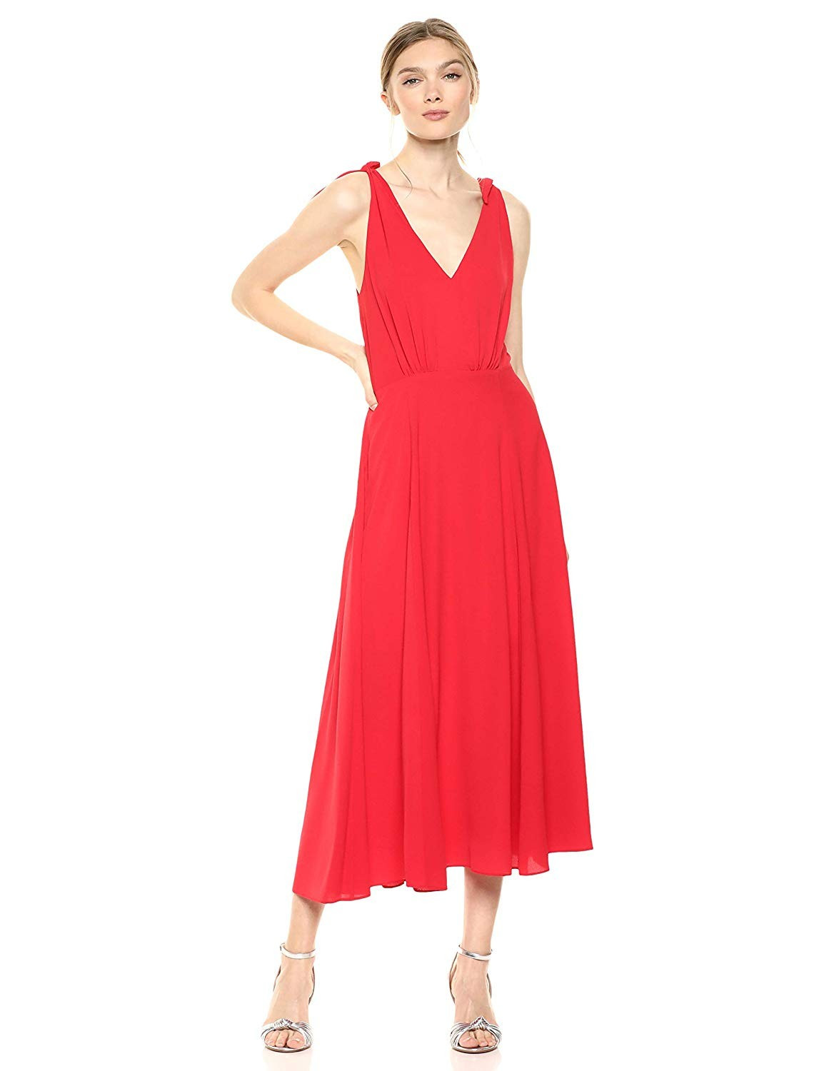Betsey Johnson Women's Midi Dress with Shoulder Ties | Amazon (US)