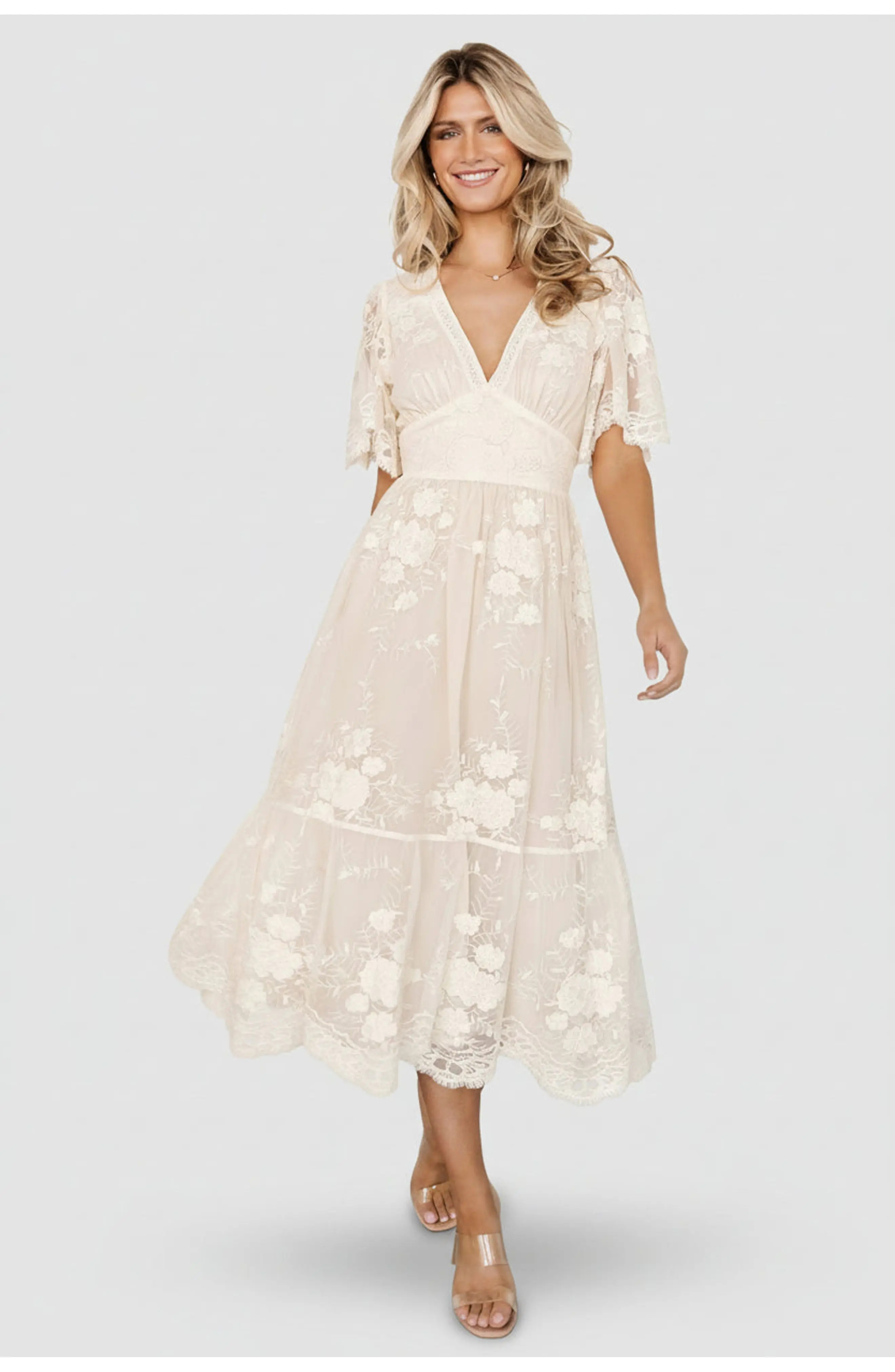 Baltic B\u00f8rn Clarisa Lace Midi Dress (Women) | Nordstrom | Nordstrom