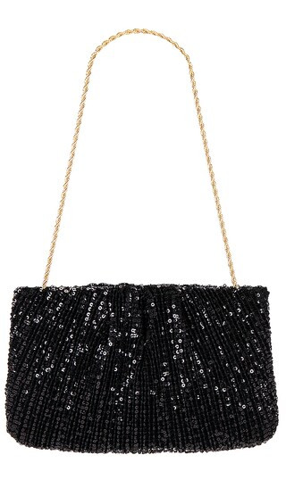 Brit Handbag in Black Pleated Sequins | Revolve Clothing (Global)