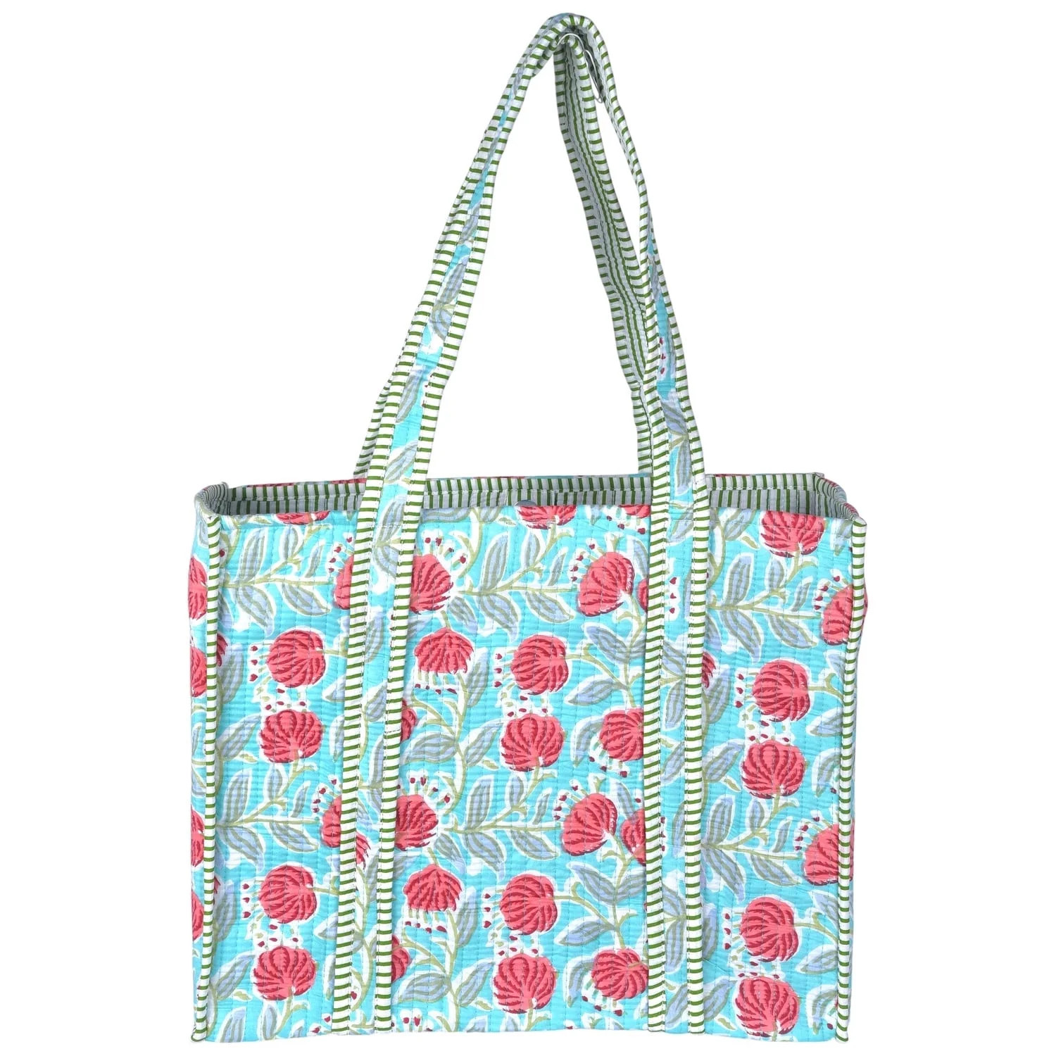 Vivanta Quilted Tote Bag for Women – Large Size Block Print Cotton Shoulder Bag for Shopping Gr... | Walmart (US)