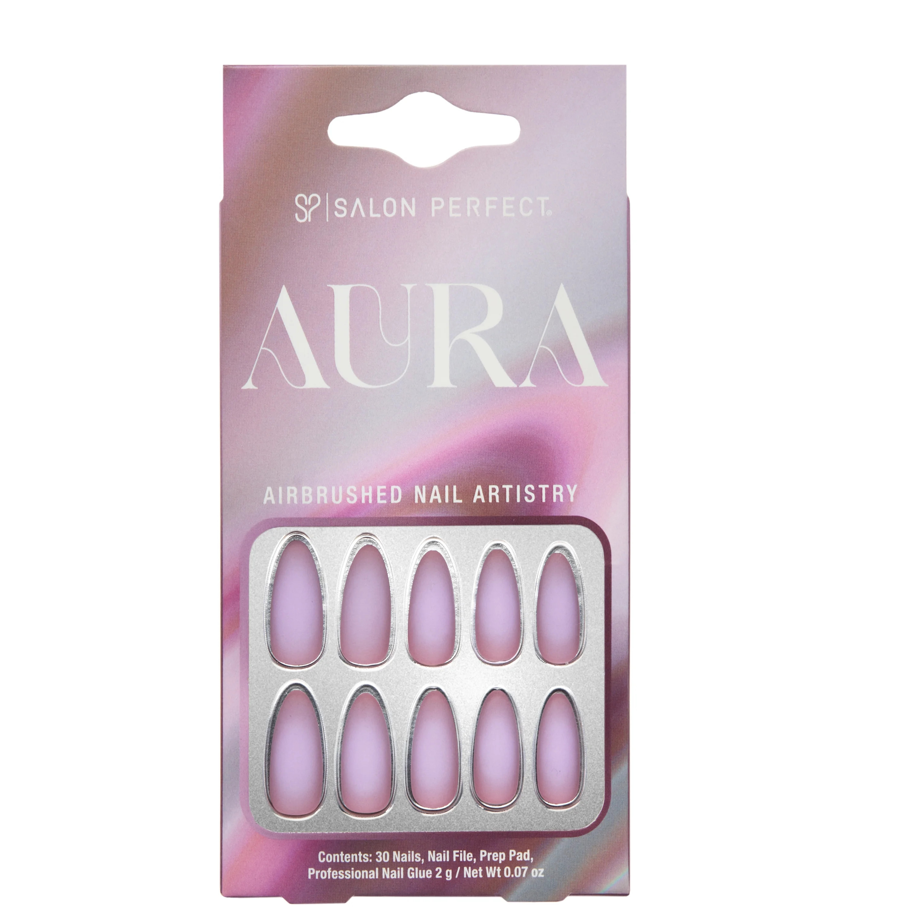 Salon Perfect Press On Nails, 247 Aura Fake Nail Kit, Taupe Lavender, File & Nail Glue Included, ... | Walmart (US)