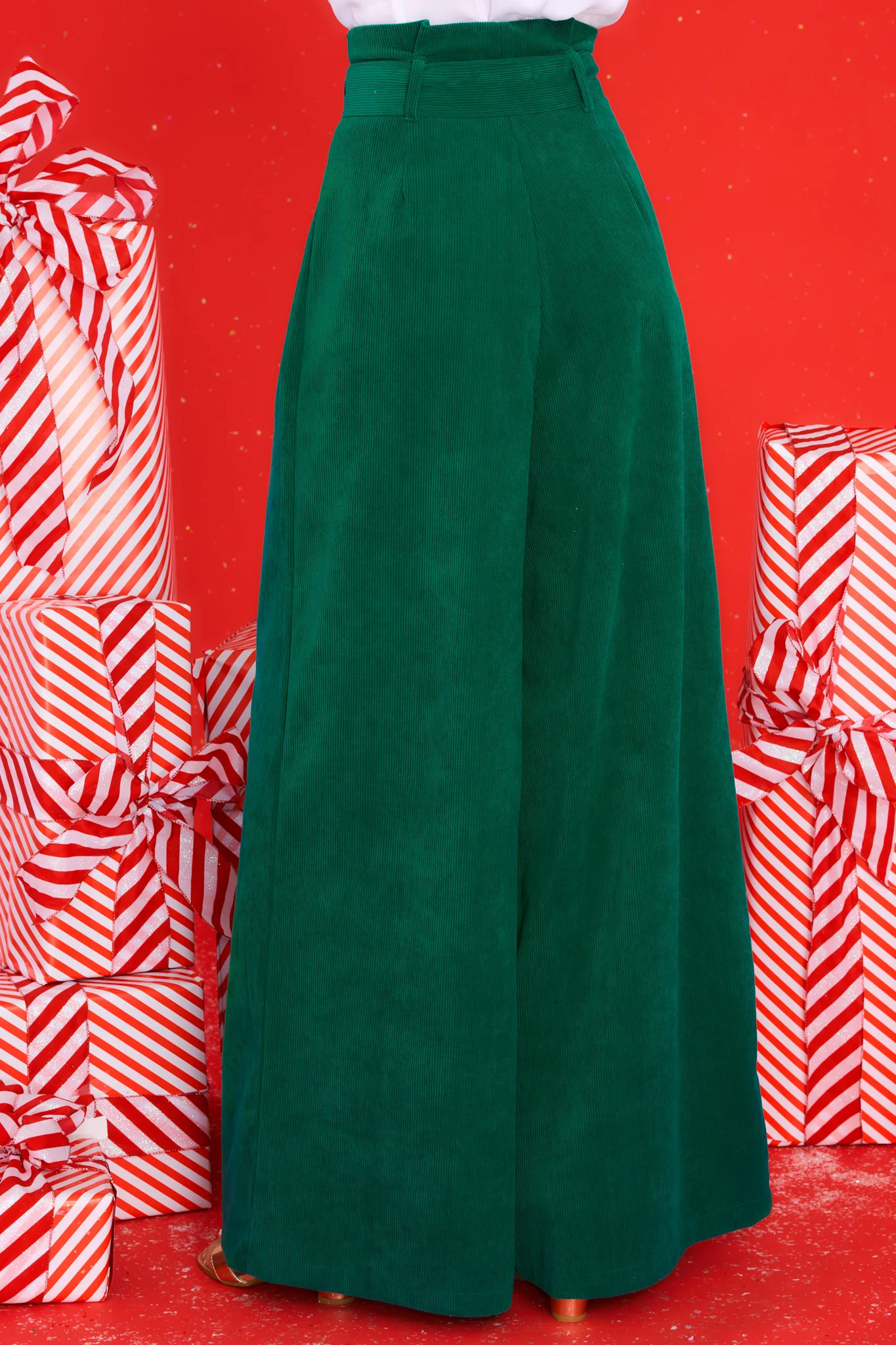 Keeping It Classy Emerald Corduroy Pants | Red Dress 