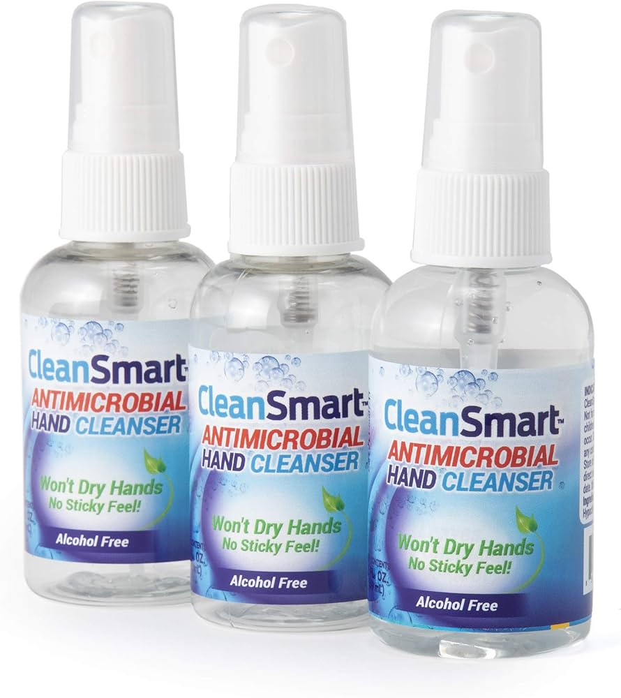 CleanSmart Skin & Hand Cleanser, 2 Ounce Spray Bottle (Pack of 3) Alcohol-Free Safe Cleanser | Amazon (US)