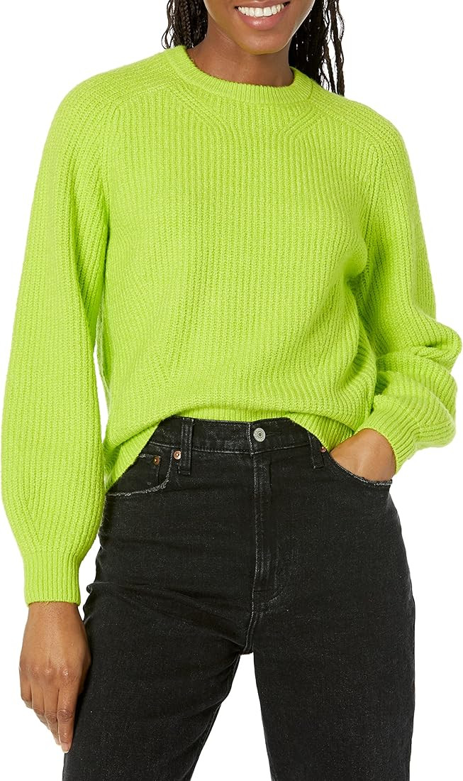 Women's Crew Neck Rib Sweater | Amazon (US)