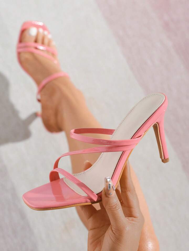 Minimalist High Heel Mule Sandals With Slim Strap | SHEIN