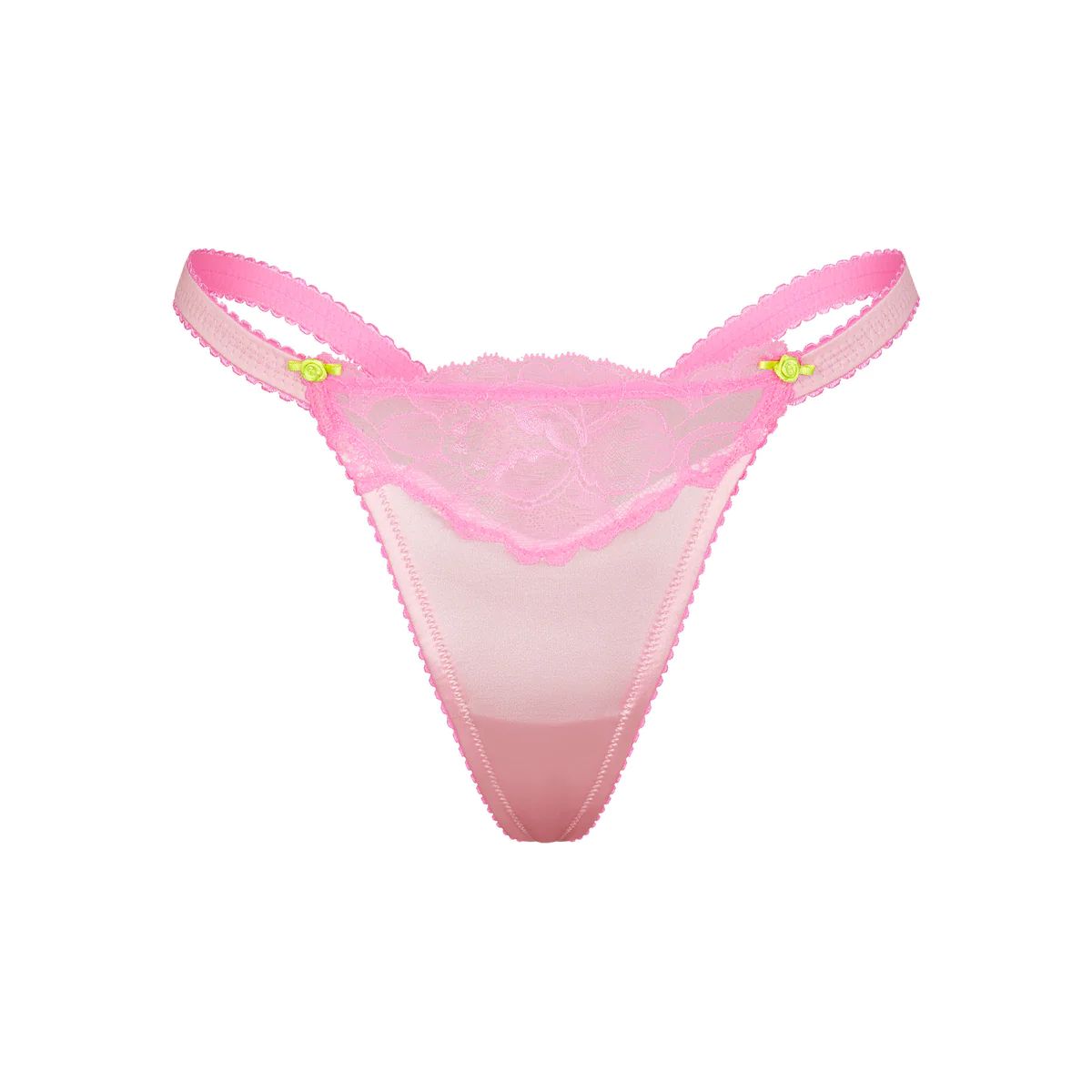 STRETCH SATIN LACE STRING THONG | CHERRY BLOSSOM | SKIMS (US)