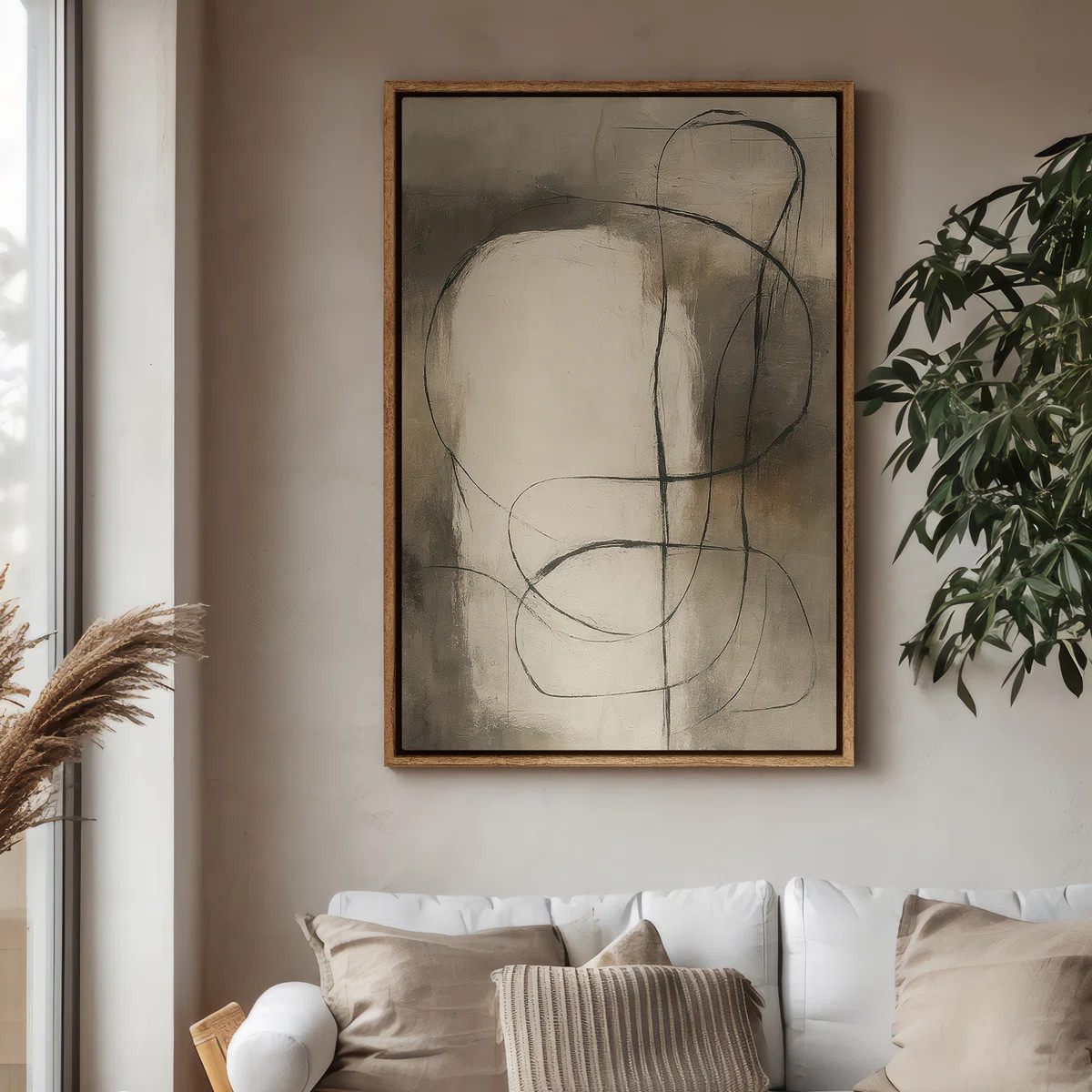 Framed Canvas Wall Art - Vintage Abstract Wall Prints for Bedroom - 24"x36" | Wayfair North America