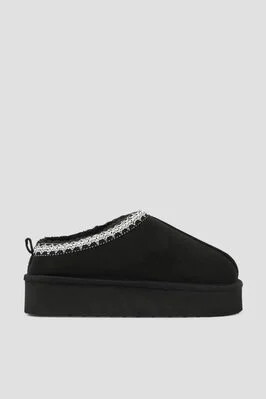Faux Sheepskin Clogs with Accent Trim | Ardene