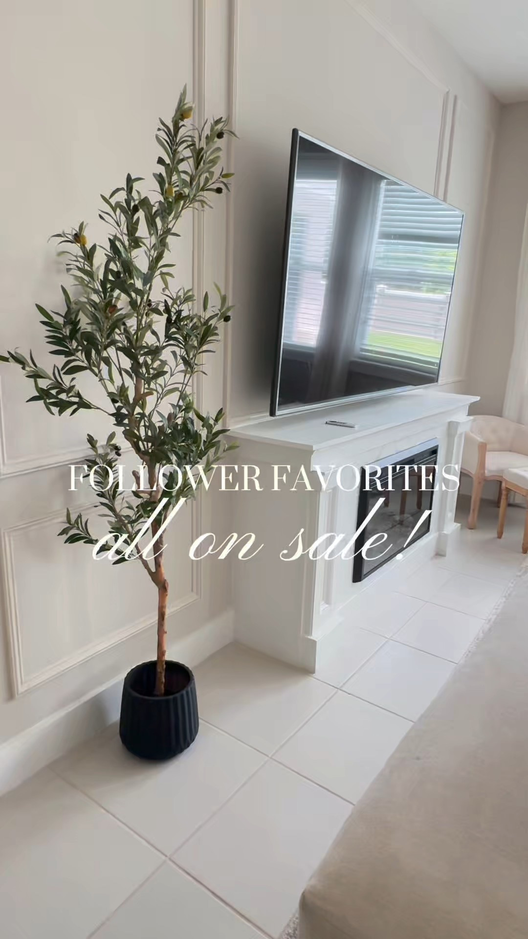 Follower favorites are all on sale! 

Artificial Olive Tree - 48.27% off 
Matte Black Door Handles with Lock - 11% off 
Matte Black door hinge - 6% off 
Gold and Faux Marble Peel and Stick Backsplash - $13 off coupon plus 10% brand promo 
Fireplace faux marble peel and stick - 5% off coupon 
Matte black bathroom mirror - 5% off 