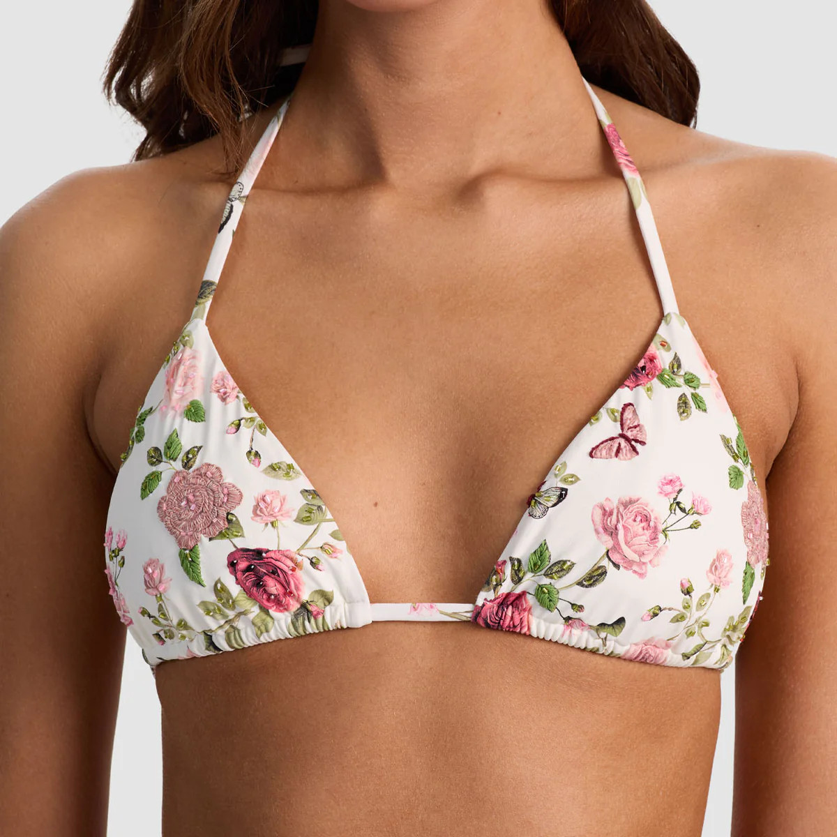 English Rose Embroidered Triangle Top | PQ Swim | PQ Swim