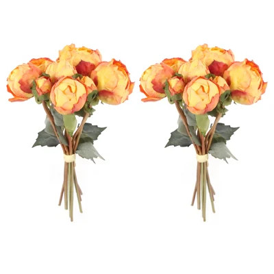 2 Bouquets Vintage Peonies Artificial Flowers Silk Fake Flowers Peonies Flowers for Home Decoration Office Wedding Decor | Wayfair North America