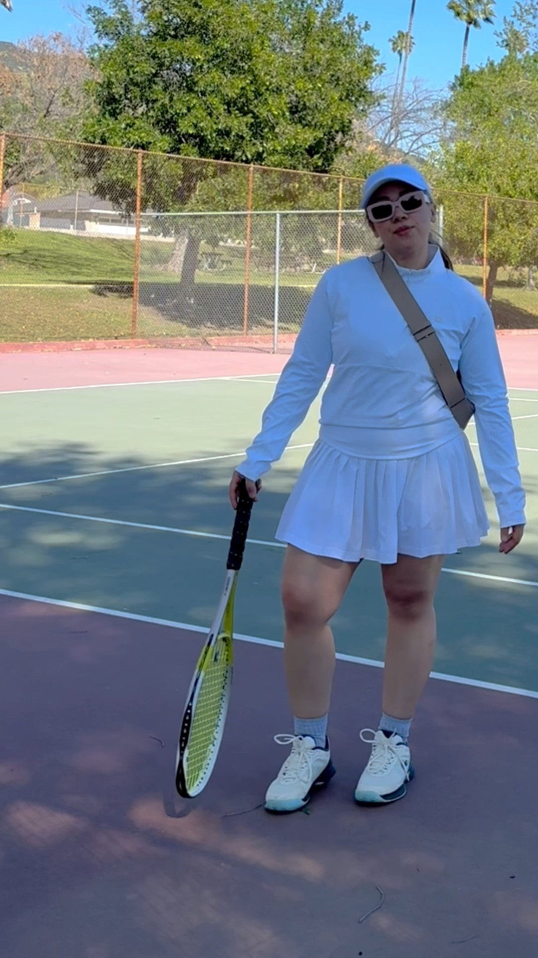 Tennis whites for a beautiful Saturday afternoon.

Top and skirt are from Wilson: I recommend sizing up one size

Shoes from Lacoste true to size 

Hat from Amazon, perfect for if you wanna wear a high ponytail!

#LTKMidsize #LTKActive #LTKfitnessgoals