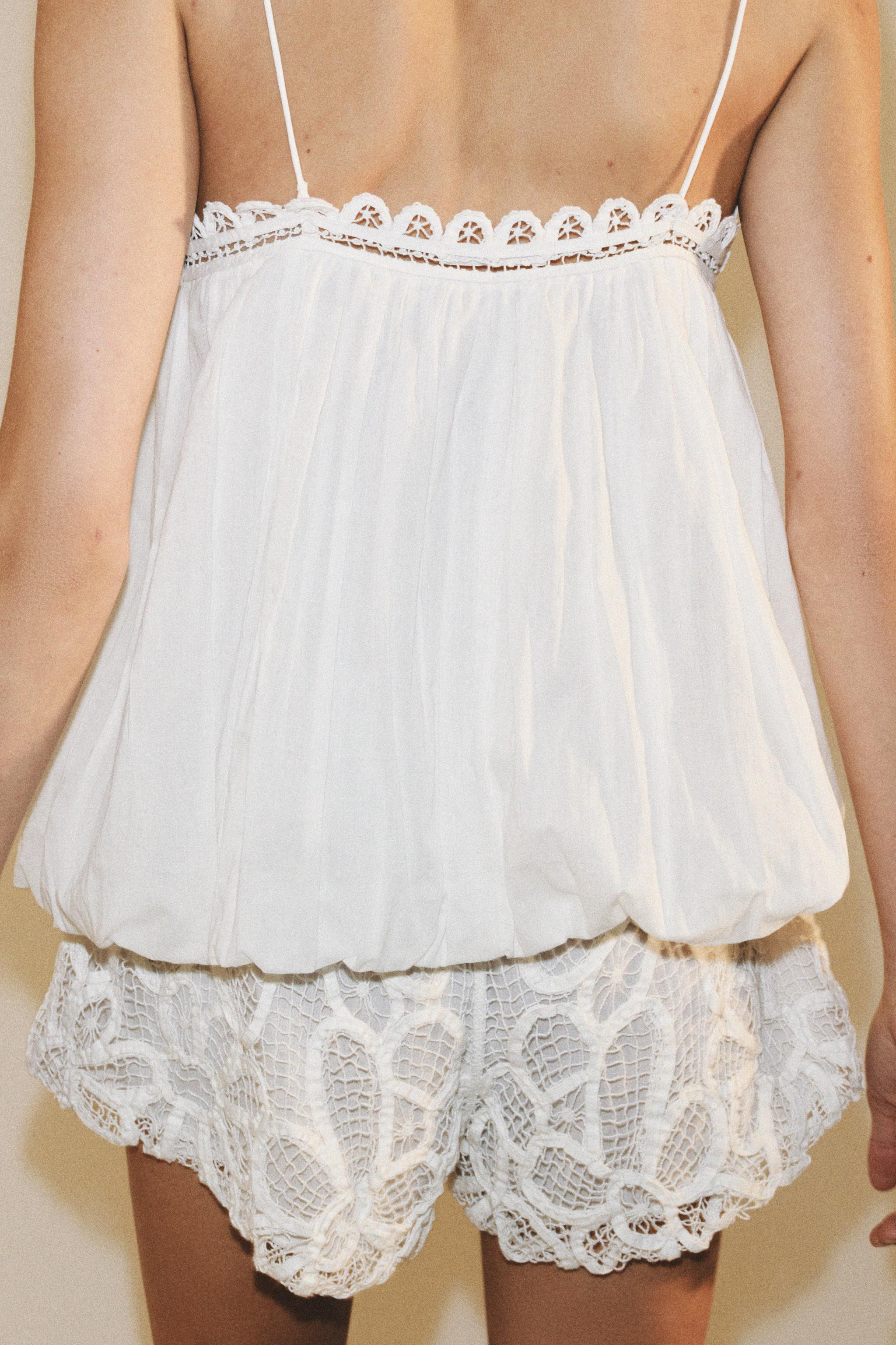 ZW COLLECTION EMBROIDERED PUFFED TOP | Zara UK