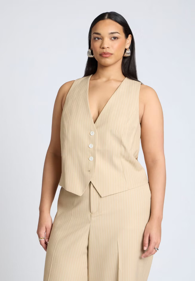 Pinstripe Suit Vest | Eloquii
