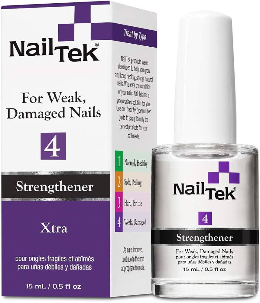 Nail Tek Xtra 4, Nail Strengthener for Weak and Damaged Nails, 0.5 oz, 1-Pack | Amazon (US)