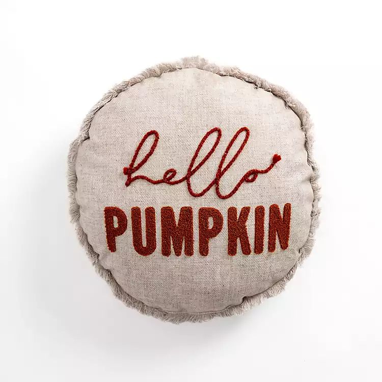 Round Hello Pumpkin Pillow | Kirkland's Home