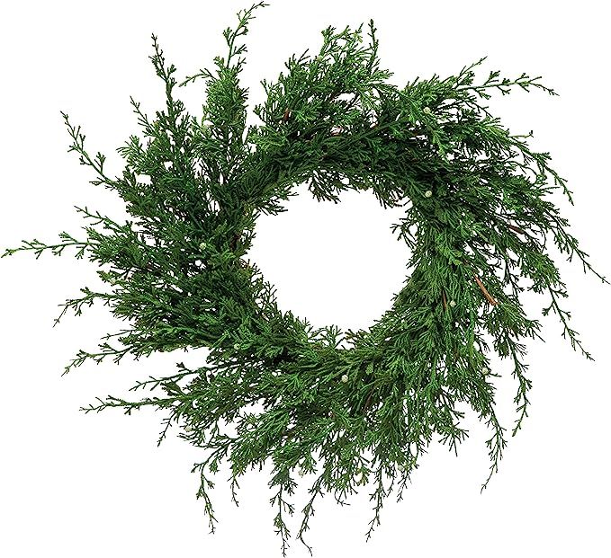 Creative Co-Op 28" Round Faux Juniper Wreath Wall Decor, Multi | Amazon (US)