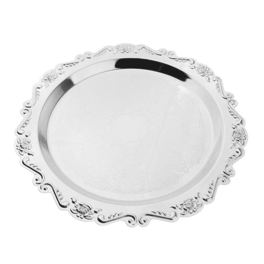Metal Serving Plate, Round Serving Plate, Pastry, Fruit Plate, Decorative Tray, Decorative Plate,... | Walmart (US)