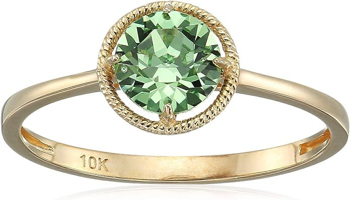 10k Gold Round-Cut Birthstone Ring made with Infinite Elements Crystal | Amazon (US)